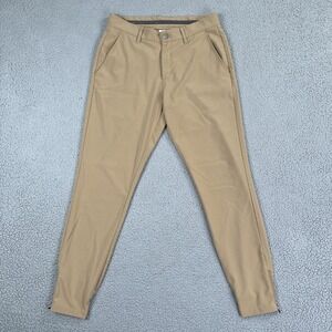 Primo Golf Pants Men 30x30 Beige Jogger Performance Tapered Stretch Ankle Zip